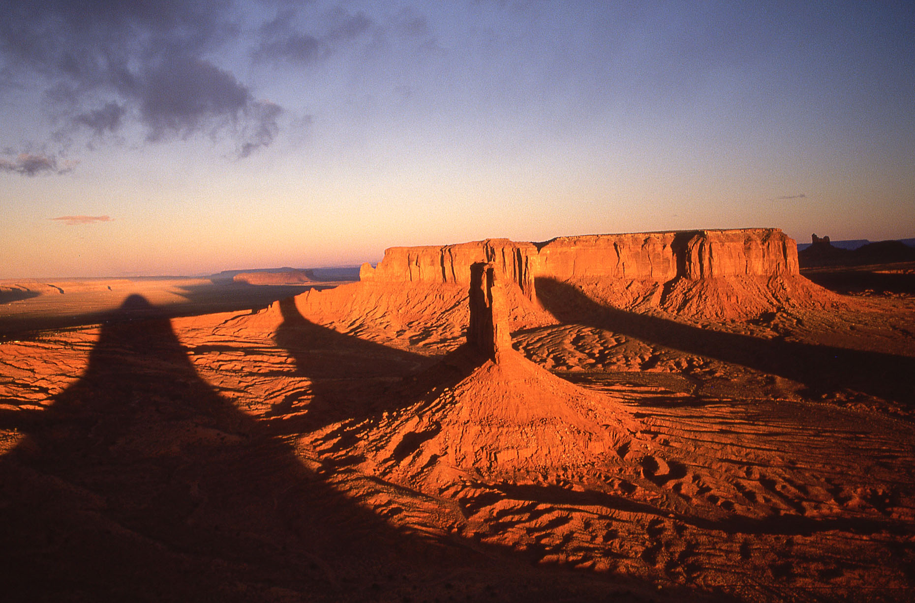 Sunrise aerial, John Annerino, Monument Valley Navajo Tribal Park, Utah-Arizona