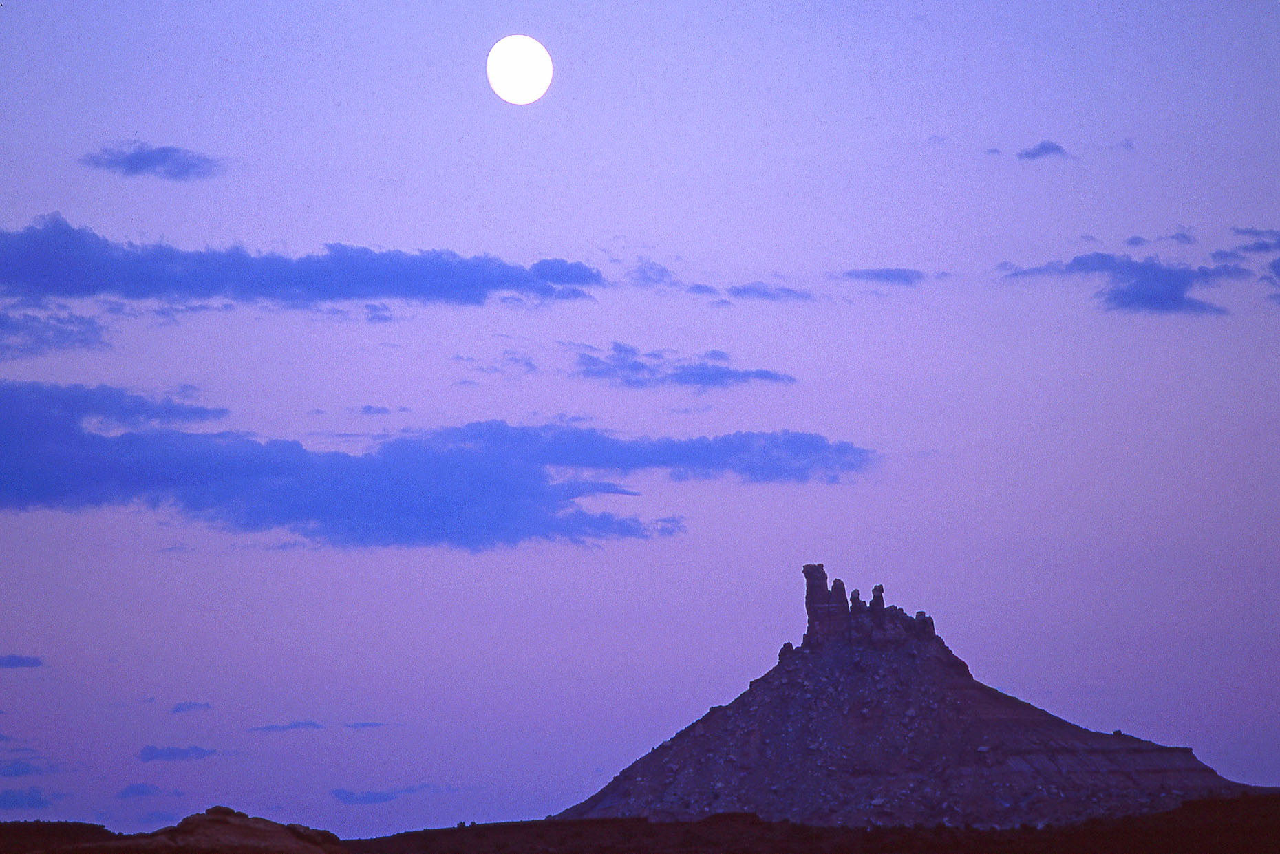 Twilight, North Six Shooter Peak, John Annerino, Indian Creek, Utah.